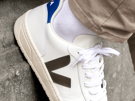 VEJA V-10 Leather “Kaki Indigo” - SneakerBAAS